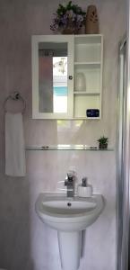 德罗伊特威奇Enjoy your stay at Chorley Road的浴室设有白色水槽和镜子