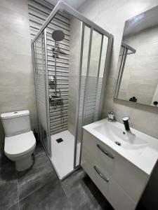 卡拉奥拉Atico CabezoDoce的浴室配有卫生间、盥洗盆和淋浴。