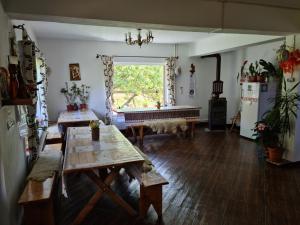 布朗Pensiunea Constanta的客厅配有桌子和窗户