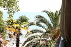 古达乌塔Good Loft的享有棕榈树海滩的美景