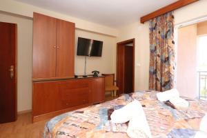 德贝利亚克Villa Tade的一间酒店客房,配有一张床和一台电视