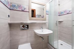 卡尔维亚Willa Nemo的一间带水槽、卫生间和镜子的浴室
