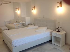 纳克索乔拉安尼克斯酒店的白色卧室配有床和沙发