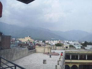瑞诗凯诗The Vilana Hotel Rishikesh的从建筑屋顶上可欣赏到城市美景