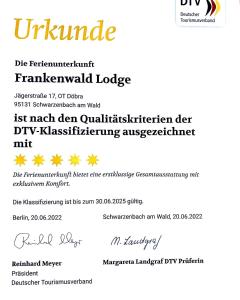 Schwarzenbach am WaldFrankenwald-Lodge的不限人数的旅馆传单的截图