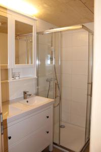 上瓦尔德奥伯瓦尔德体育酒店的一间带水槽和淋浴的浴室