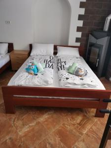 安卡兰APARTMA VATOVEC的一张床上有两个枕头的房间