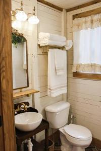 欧佩莱卡The Greenhouse Cozy Cottage- Walk to Downtown!的浴室配有白色卫生间和盥洗盆。