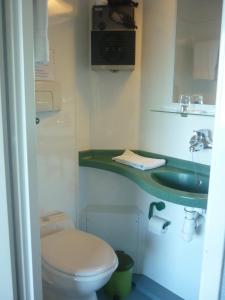 克莱尔沃雷拉克乔米尔杜拉克餐厅酒店的一间带卫生间和水槽的浴室