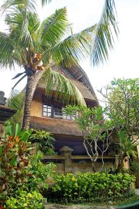 勒吉安普瑞德瓦巴哈拉塔酒店及别墅的前面有棕榈树的房子