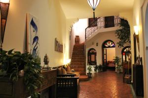 艾西拉Dar Manara - Medina d'Asilah的一间客厅,里面种满了盆栽植物