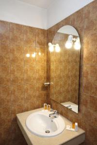 代温埃立特酒店的一间带水槽和镜子的浴室