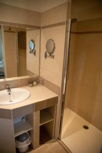 埃皮尼亚克欧伊赛特酒店的一间带水槽和淋浴的浴室
