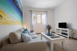 莫罗德哈布雷Brisa marina的带沙发和电视的客厅