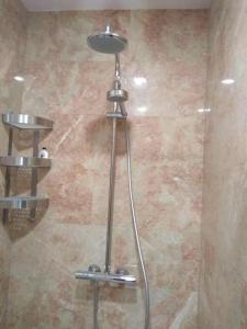 博尔若米Luxury Apartment at Pirosmani 22 in central Borjomi的浴室内配有淋浴和头顶淋浴