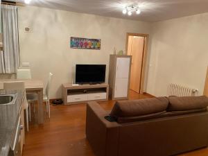 卡尼略Canillo L'Areny Star的带沙发和平面电视的客厅