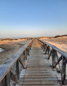 圣费尔南多Cerro de los Martires的海滩上的木桥