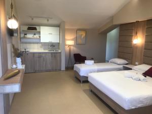 乌尔齐尼阿达博加纳公寓的酒店客房带两张床和厨房