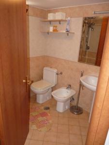 蓬扎阿普雷亚公寓酒店的一间带卫生间和水槽的浴室