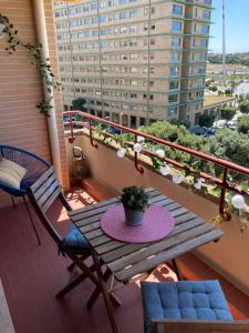 Oporto beach apartment的阳台或露台