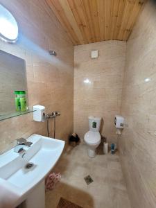 第比利斯Homelike B&B的浴室配有白色水槽和卫生间。