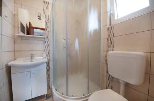 希贝尼克克里卡克希贝尼克公寓的带淋浴、卫生间和盥洗盆的浴室