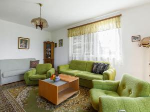 福纽德Holiday Home Dahlia by Interhome的客厅配有绿色沙发和咖啡桌