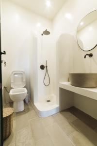 阿尔戈斯托利翁Yasemi的一间带卫生间、水槽和镜子的浴室