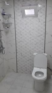 甘贾Apartment at Narimanov 151的白色的浴室设有卫生间和窗户。