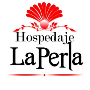 恩卡纳西翁Hospedaje La Perla的拉佩拉一家红花医院的标志