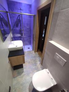 图恩诺阿格里图尔雷塔旅馆的浴室配有卫生间、淋浴和盥洗盆。