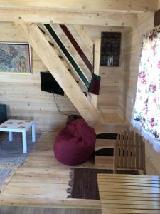 米特洛瓦克Tilia Cottage Banjska stena的小木屋内配有电视的房间
