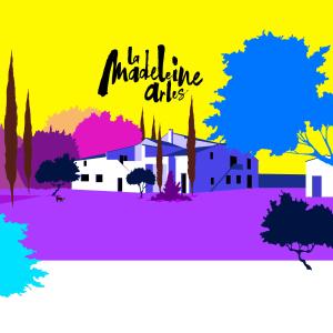 阿尔勒La Madeleine Arles的具有词组结构的村庄的矢量图