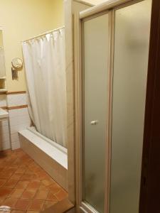波尔图圣乔治B&B Borgo Antico的浴室里设有玻璃门淋浴