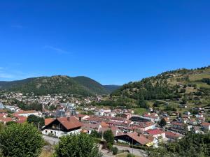 拉布雷斯Magnifique appartement classé 4 étoiles avec Sauna et terrasse dans chalet的享有山区小镇的景色