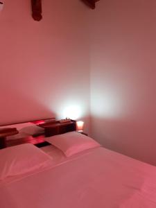 Petit-CanalARCHE DE L'ISLE的一间卧室配有一张白色的床,光线充足