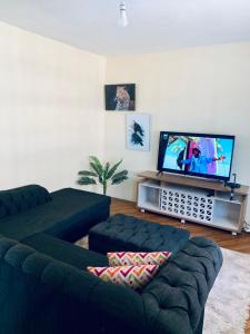 PauloCEECEE’S HAVEN的带沙发和平面电视的客厅