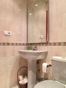 CastandielloEl Angliru 3 con Wifi Incluido的一间带水槽、卫生间和镜子的浴室