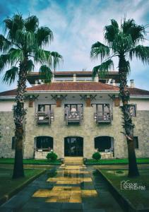 阿纳克利亚棕榈滩酒店的两棵棕榈树的建筑