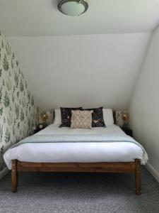 莫尔德Park House Self-Contained Annex的白色墙壁间的一张床位