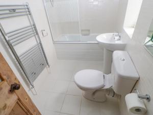 毕晓普奥克兰Church View Cottage的白色的浴室设有卫生间和水槽。