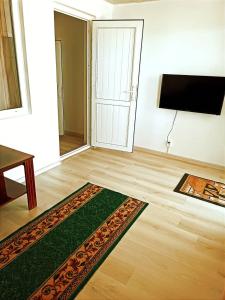 博斯特里Roshel的客厅配有地毯和电视