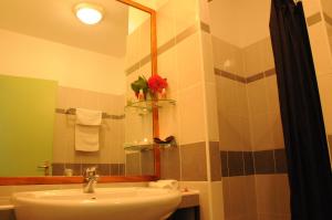 Mamoudzou马哈拉加酒店的一间带水槽和镜子的浴室