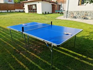 MadzhareAlgarte Guest House的院子里的一张蓝色乒乓球桌