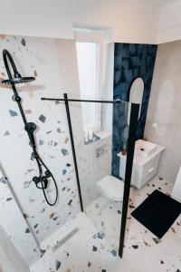 克卢日-纳波卡Evo Residence Migdalului的带淋浴和卫生间的浴室