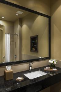 布朗克斯歌剧院酒店的一间带水槽和大镜子的浴室