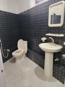 卡拉奇Clifton Rezidor的一间带卫生间和水槽的浴室
