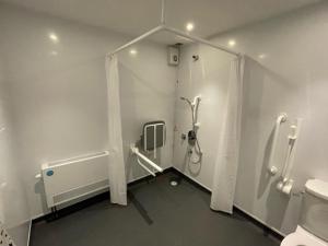 巴洛赫Loch Lomond Hotel的带淋浴和卫生间的浴室