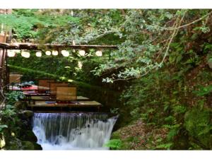京都cozy house - Vacation STAY 13159的森林中间的瀑布