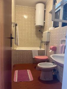 拉茨斯切Apartments by the sea Racisce, Korcula - 4359的一间带卫生间和水槽的小浴室
